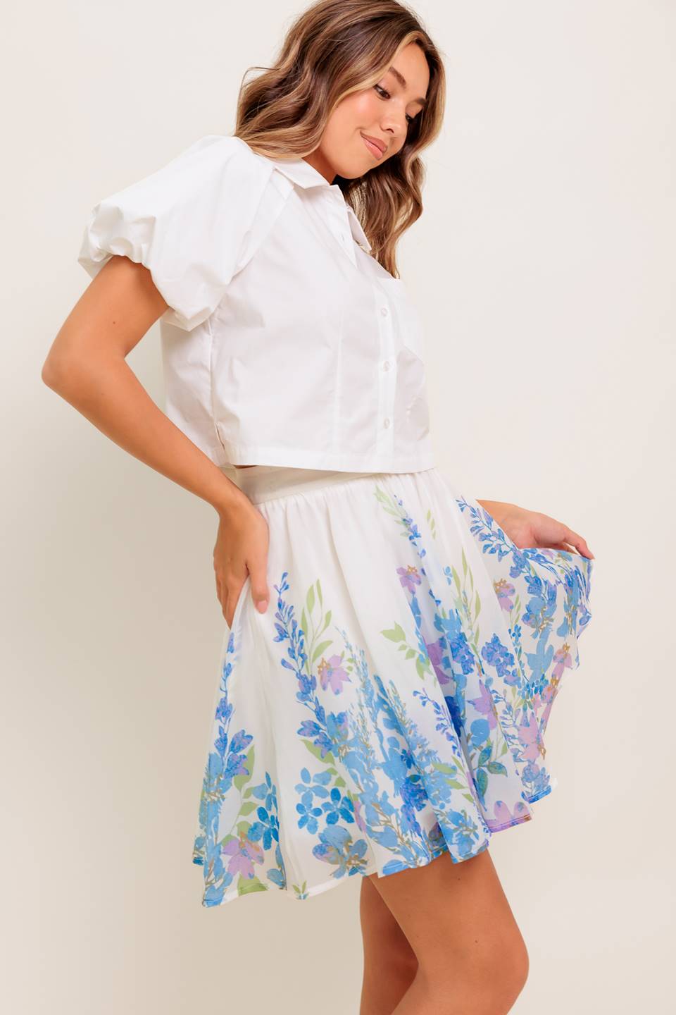 SUNSET SAIL WOVEN MINI FULL SKIRT Flying Tomato